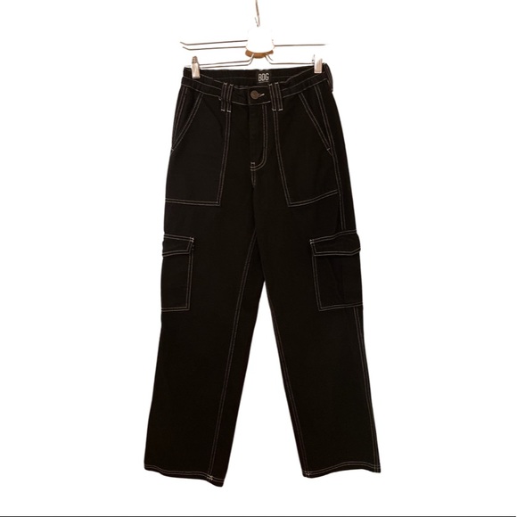 High Waisted Black Cargo Pants - Picture 3 of 6
